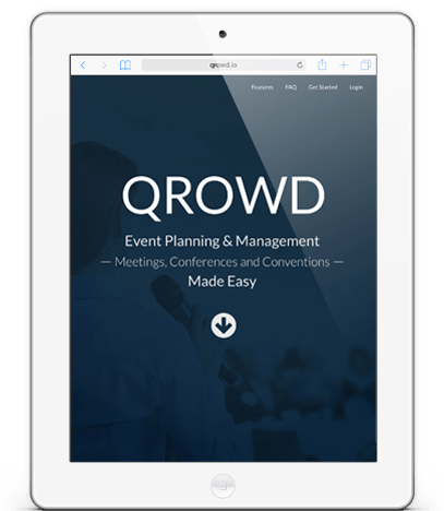 Homepage screenshot of QROWD website, a HTML5 CSS3 responsive website design