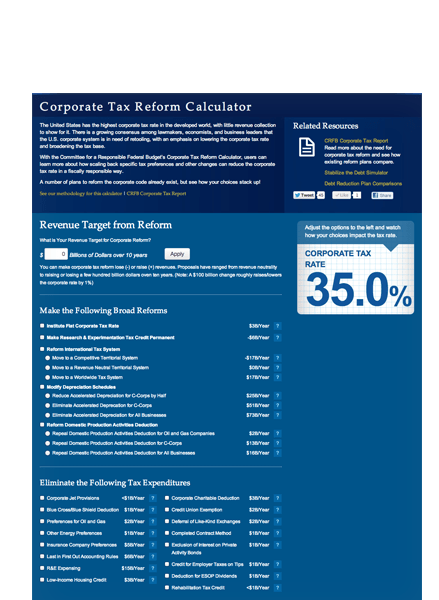 Website Screenshot: Corporate Tax Calculator